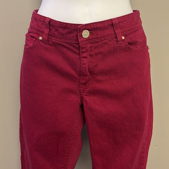 White House Black Market Maroon Slim Leg Blanc Jeans- 4R - Picture 5 of 15